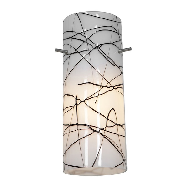Access Lighting Cylinder, Pendant Glass Shade, Black and White Glass 23130-BLWH - main